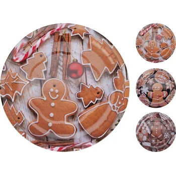 Dóza na potraviny Talíř plechový pr.26cm VÁNOČNÍ - mix variant či barev