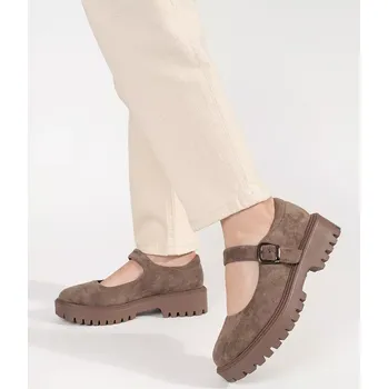 Dámské polobotky Stylové polobotky dámské hnědé platforma 41