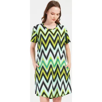 Dámské šaty Dámské domácí šaty s krátkým rukávem Zuzana zelená 3XL