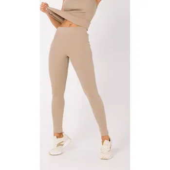 Dámské legíny M734 Žebrované pletené legíny - béžové EU XL