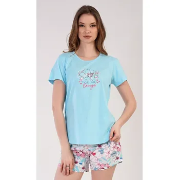 Dámské pyžamo Vienetta Ellie světle tyrkysová S