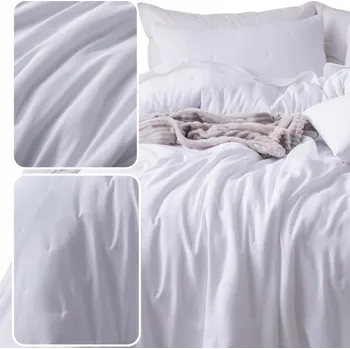 Přehoz na lůžko Přehoz na postel Spod Igły i Nitki mikrovlákno 160 cm x 220 cm bílý