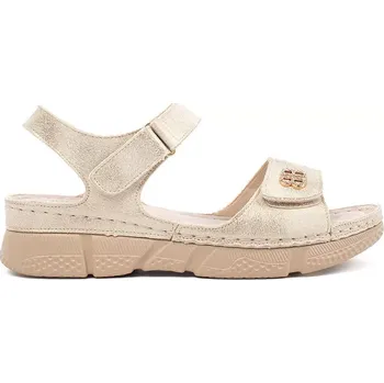 Dámské sandále Stylové dámské zlaté sandály platforma 41