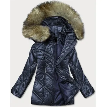 Tmavě modrá dámská bunda pro přechodné období s kapucí (H-97-1) odstíny modré 52