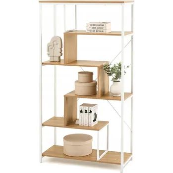 Komoda Policový regál GRIGORE - dub / bílý