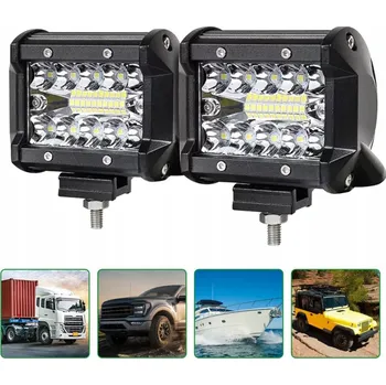 Přídavný světlomet SADA 2x PRACOVNÍ SVĚTLO 480W montáž do nárazníku HALOGEN 20 LED 12V OFFROAD