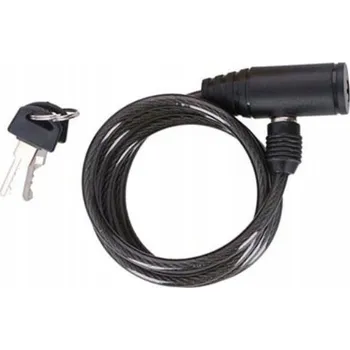Zámek na kolo ZÁMEK NA KOLO LANKOVÝ NA KLÍČ, Černý zámek na kolo, Dunlop, 90 cm