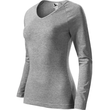 Dámské tričko Malfini Elegance W MLI-12712 tmavě šedé melanžové tričko 2XL