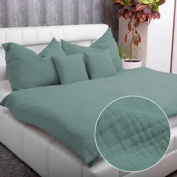 Povlečení Mušelínové ložní povlečení Nature MSN-047 Pastelově modrozelené Jednolůžko 140x200 a 70x90 cm