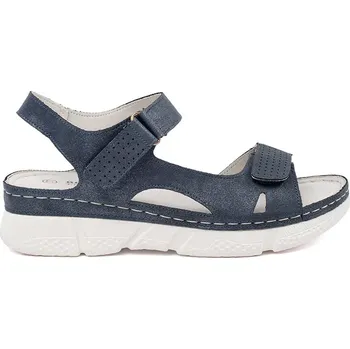 Dámské sandále Krásné dámské tmavě modré sandály bez podpatku 36