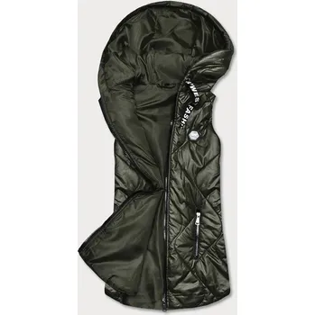 Dámská vesta Dámská vesta v khaki barvě s kapucí (B0129-11) odstíny zelené XL (42)