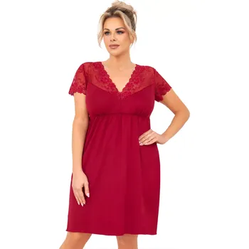Noční košile Livia Plus Burgundy - Donna kaštanové XXXXXXL