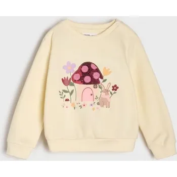 Dětská móda Sinsay - Mikina s flitry - béžová - 059EU-02X - 059EU-02X-68