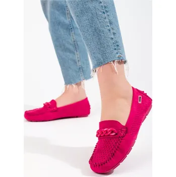 Dámské mokasíny Stylové dámské červené mokasíny bez podpatku 37