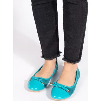 Dámské baleríny Výborné modré baleríny dámské bez podpatku 37