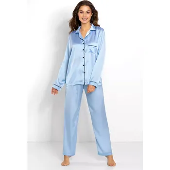 Dámské pyžamo Pyžamo Classic Look Blue - Momenti Per Me XL