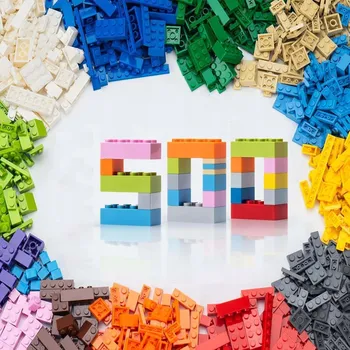 ostatní stavebnice Sada 500 velkých stavebních STAVEBNICE DÍLŮ , krásné živé barvy