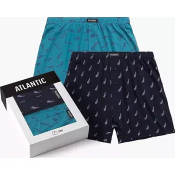 Boxerky Pánské boxerky Atlantic 2MBH-002 A'2 S-2XL tmavě modrozelená M