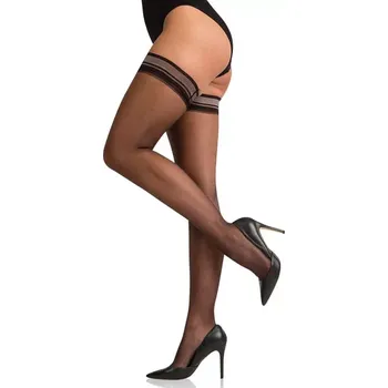 Dámské erotické punčochy Samodržící punčocháče HOLD UP SEXY 15 DEN - BELLINDA - černá S