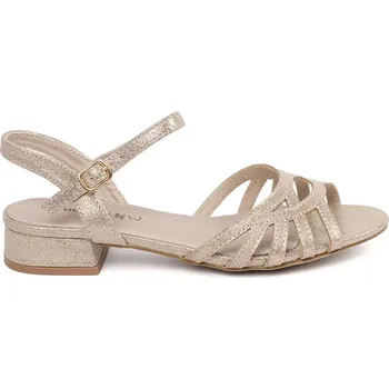 Dámské sandále Designové dámské sandály zlaté bez podpatku 38