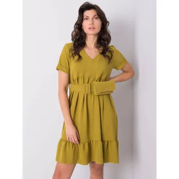 Dámské šaty Šaty DHJ SK 13078.31P olivový jedna velikost