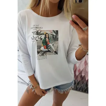 Dámská halenka Halenka s potiskem Star Style bílá UNI