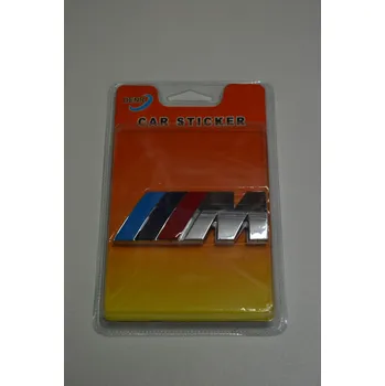 Samolepicí dekorace na vozidlo Plastický nápis na auto - samolepka - M stříbrné - BMW