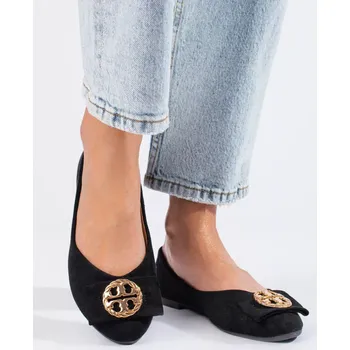 Dámské baleríny Pěkné dámské černé baleríny bez podpatku 37