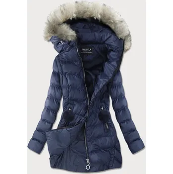 Tmavě modrá dámská zimní bunda s odepínacími rukávy (w761) odstíny modré S (36)