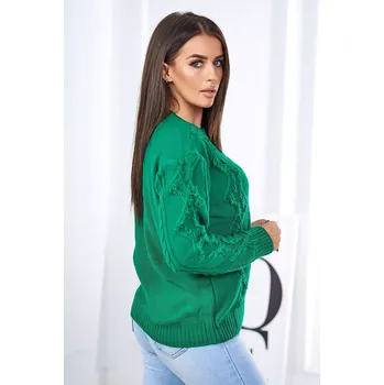 Dámský svetr Svetr s pleteninou zelený UNI