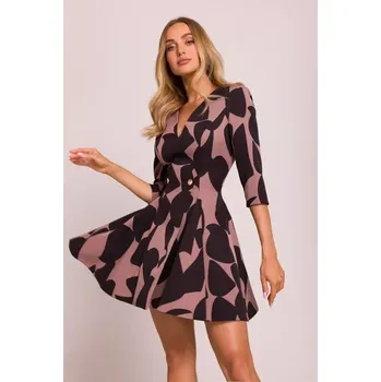 Dámské šaty M849 Přiléhavé mini šaty s potiskem - model 2 EU M