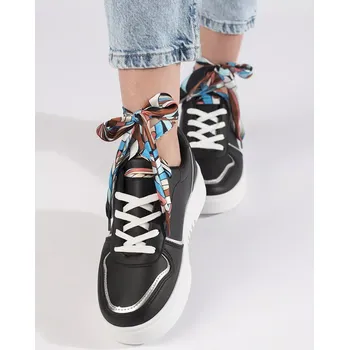 Dámské tenisky Trendy tenisky černé dámské bez podpatku 40