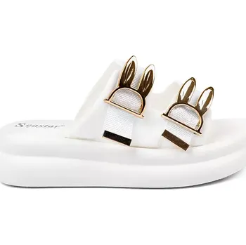 Dámské žabky Originální dámské nazouváky bílé platforma 38