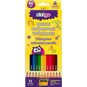 Pastelka PASTELKY TROJÚHELNÍKOVÉ STRIGO 12 BAREV