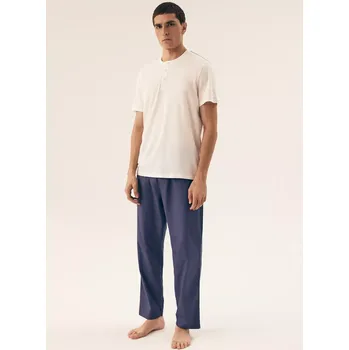 Pánské pyžamo Pyžamo Henderson 42790 Optima kr/r M-2XL krém L