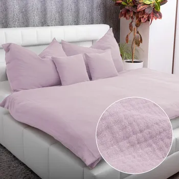 Povlečení Mušelínové ložní povlečení Nature MSN-021 Bledě fialové Jednolůžko 140x200 a 70x90 cm