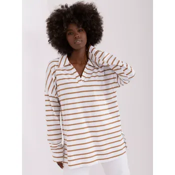 Dámská halenka Halenka LK BZ 509314.83 bílo-hnědá L/XL