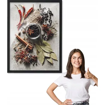Obraz Obraz s rámem, vzor KOŘENÍ černý rámeček 40x50 do kuchyně jídelny