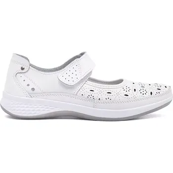 Dámské baleríny Moderní bílé baleríny dámské na plochém podpatku 36