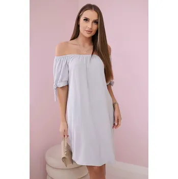 Dámské šaty Šaty svázané na rukávech šedý UNI