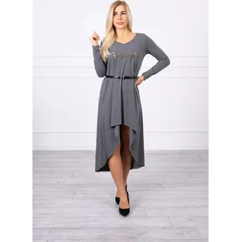 Dámské šaty Šaty s ozdobným páskem a nápisem graphite UNI