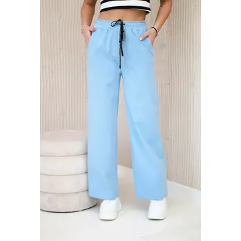 Dámské kalhoty Kalhoty Punto s širokou nohavicí modrý UNI