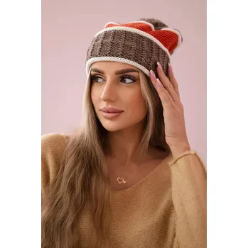 Čepice Dámská čepice Kinga K297 cappuccino+rudy UNI