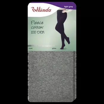 Dámské punčochy Neprůhledné punčochové kalhoty FLEECE COTTON 100 DEN - BELLINDA - šedá M