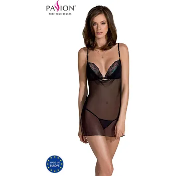 Dámská erotická souprava Passion Deliena chemise barva:černá L/XL