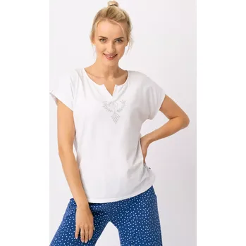 Dámské pyžamo DÁMSKÉ PYŽAMO LNS 623 A25 bílá a tmavě modrá XL