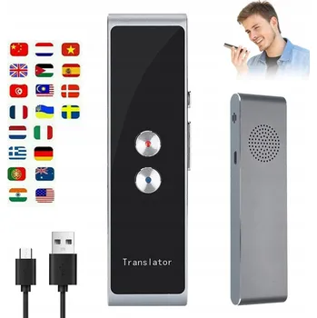 Elektronický slovník a překladač HLASOVÝ PŘEKLADAČ T8 OBOUSMĚRNÝ ONLINE PŘEKLADAČ DO SMARTPHONU PRO CESTOVÁNÍ