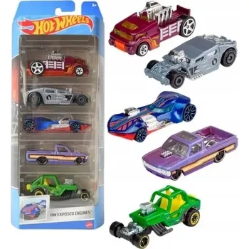 autíčko HOT WHEELS AUTÍČKA 5-BALENÍ SADA VOZIDEL HW EXPOSED ENGINES HLY79