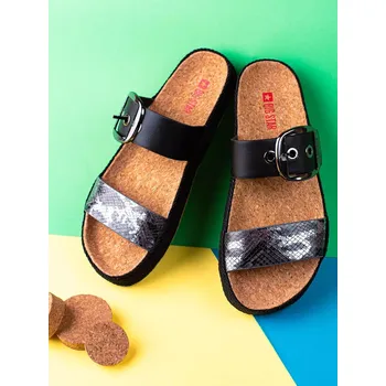 Dámské žabky Klasické nazouváky černé dámské bez podpatku 37