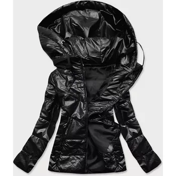 Černá lesklá dámská bunda (B9751) odstíny černé 48